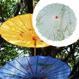 Maxbell Chinese Oiled Paper Umbrella Oriental Oil Paper Parasol for Costumes Wedding Green