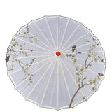 Maxbell Chinese Oiled Paper Umbrella Oriental Oil Paper Parasol for Costumes Wedding White