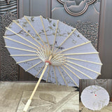 Maxbell Chinese Oiled Paper Umbrella Oriental Oil Paper Parasol for Costumes Wedding White