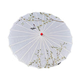 Maxbell Chinese Oiled Paper Umbrella Oriental Oil Paper Parasol for Costumes Wedding White