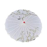 Maxbell Chinese Oiled Paper Umbrella Oriental Oil Paper Parasol for Costumes Wedding White