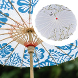 Maxbell Chinese Oiled Paper Umbrella Oriental Oil Paper Parasol for Costumes Wedding White