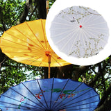 Maxbell Chinese Oiled Paper Umbrella Oriental Oil Paper Parasol for Costumes Wedding White