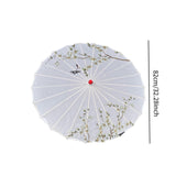 Maxbell Chinese Oiled Paper Umbrella Oriental Oil Paper Parasol for Costumes Wedding White