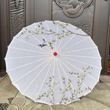 Maxbell Chinese Oiled Paper Umbrella Oriental Oil Paper Parasol for Costumes Wedding White
