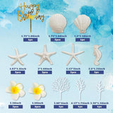Maxbell 21Pcs Flower Cake Toppers Hawaiian Beach Cake Decorations for Hawaii Wedding