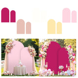 Maxbell 2 Pieces Arch Backdrop Covers Practical Fashion Round Top for Ceremony Decor Pink