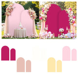 Maxbell 2 Pieces Arch Backdrop Covers Practical Fashion Round Top for Ceremony Decor Pink