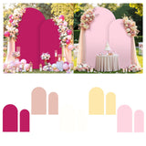 Maxbell 2 Pieces Arch Backdrop Covers Practical Fashion Round Top for Ceremony Decor Pink