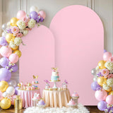 Maxbell 2 Pieces Arch Backdrop Covers Practical Fashion Round Top for Ceremony Decor Pink
