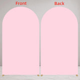 Maxbell 2 Pieces Arch Backdrop Covers Practical Fashion Round Top for Ceremony Decor Pink