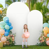 Maxbell 2 Pieces Arch Backdrop Covers Practical Fashion Round Top for Ceremony Decor White