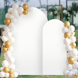 Maxbell 2 Pieces Arch Backdrop Covers Practical Fashion Round Top for Ceremony Decor White