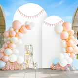 Maxbell 2 Pieces Arch Backdrop Covers Practical Fashion Round Top for Ceremony Decor White