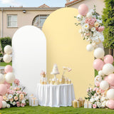 Maxbell 2 Pieces Arch Backdrop Covers Practical Fashion Round Top for Ceremony Decor White
