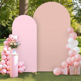 Maxbell 2 Pieces Arch Backdrop Covers Practical Fashion Round Top for Ceremony Decor Apricot