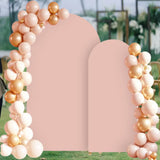 Maxbell 2 Pieces Arch Backdrop Covers Practical Fashion Round Top for Ceremony Decor Apricot