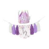 Maxbell Half Birthday High Chair Banner Creative for Theme Party Supplies Boys Girls With Hat