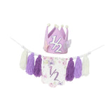 Maxbell Half Birthday High Chair Banner Creative for Theme Party Supplies Boys Girls With Hat