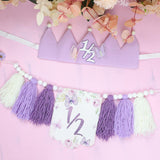Maxbell Half Birthday High Chair Banner Creative for Theme Party Supplies Boys Girls With Hat and Plug