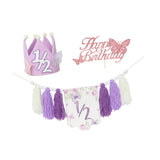 Maxbell Half Birthday High Chair Banner Creative for Theme Party Supplies Boys Girls With Hat and Plug