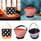 Maxbell Halloween Candy Basket Empty Halloween Decoration Lightweight Storage Basket White Dots