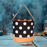Maxbell Halloween Candy Basket Empty Halloween Decoration Lightweight Storage Basket White Dots