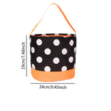 Maxbell Halloween Candy Basket Empty Halloween Decoration Lightweight Storage Basket White Dots