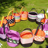 Maxbell Halloween Candy Basket Empty Halloween Decoration Lightweight Storage Basket White Dots