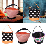 Maxbell Halloween Candy Basket Empty Halloween Decoration Lightweight Storage Basket White Dots