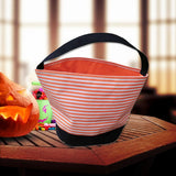 Maxbell Halloween Candy Basket Empty Halloween Decoration Lightweight Storage Basket Orange stripes