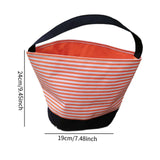 Maxbell Halloween Candy Basket Empty Halloween Decoration Lightweight Storage Basket Orange stripes