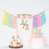 Maxbell Half Birthday Highchair Banner Backdrop Decor for Photo Prop Gift Boys Girls Pink No Hat