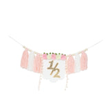 Maxbell Half Birthday Highchair Banner Backdrop Decor for Photo Prop Gift Boys Girls Pink No Hat