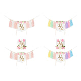 Maxbell Half Birthday Highchair Banner Backdrop Decor for Photo Prop Gift Boys Girls Pink No Hat