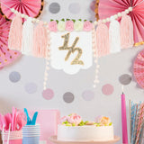 Maxbell Half Birthday Highchair Banner Backdrop Decor for Photo Prop Gift Boys Girls Pink No Hat