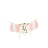 Maxbell Half Birthday Highchair Banner Backdrop Decor for Photo Prop Gift Boys Girls Pink No Hat