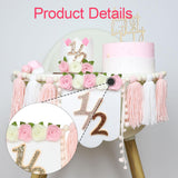 Maxbell Half Birthday Highchair Banner Backdrop Decor for Photo Prop Gift Boys Girls Pink No Hat