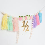 Maxbell Half Birthday Highchair Banner Backdrop Decor for Photo Prop Gift Boys Girls Pink No Hat