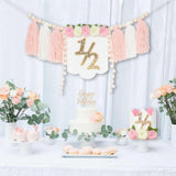 Maxbell Half Birthday Highchair Banner Backdrop Decor for Photo Prop Gift Boys Girls Pink With Hat