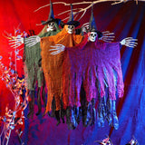 Maxbell Hanging Halloween Skeleton Decoration Flying for Porch Courtyard green