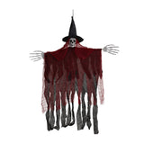 Maxbell Hanging Halloween Skeleton Decoration Flying for Porch Courtyard red