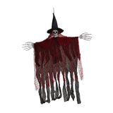 Maxbell Hanging Halloween Skeleton Decoration Flying for Porch Courtyard red