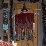 Maxbell Hanging Halloween Skeleton Decoration Flying for Porch Courtyard red