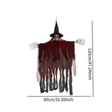 Maxbell Hanging Halloween Skeleton Decoration Flying for Porch Courtyard red