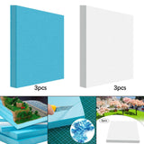 Maxbell 3Pcs Foam Slab Sheets DIY DIY Material for Carving Architecture Fairy Garden blue