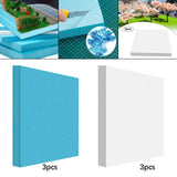 Maxbell 3Pcs Foam Slab Sheets DIY DIY Material for Carving Architecture Fairy Garden blue