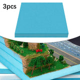 Maxbell 3Pcs Foam Slab Sheets DIY DIY Material for Carving Architecture Fairy Garden blue