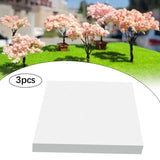 Maxbell 3Pcs Foam Slab Sheets DIY DIY Material for Carving Architecture Fairy Garden white