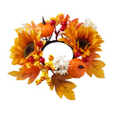 Maxbell Candle Ring Artificial Wreath Harvest Wreath for Party Thanksgiving Tabletop